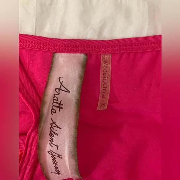 NWOT Aratta Lace-Trim Hot Pink Slip Dress with Adjustable Straps - Picture 8 of 16